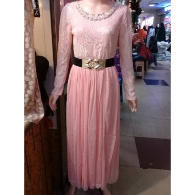 Gamis brukat /gamis tile /maxi dres /gamis kombinasi