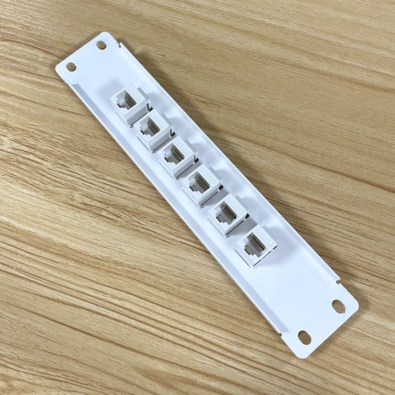 Vivi Patch Panel 6port CAT5e 10G Support 1U Patch Panel UTP 19inch Wallmount Atau Rackmount Punch Down Block Untuk CAT5e