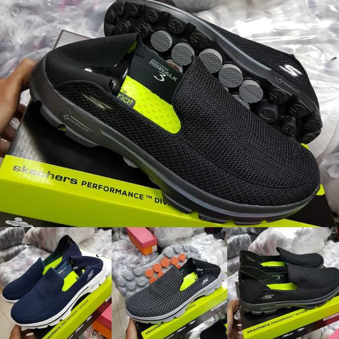 promo skechers go walk 3 lounge full black terbaru