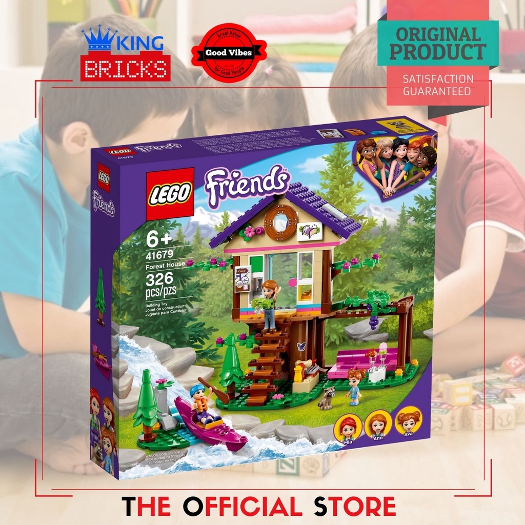 LEGO Original FRIENDS 41679 Forest House - Mainan Anak Perempuan Edukasi Rumah Hutan Mia Ann Ava