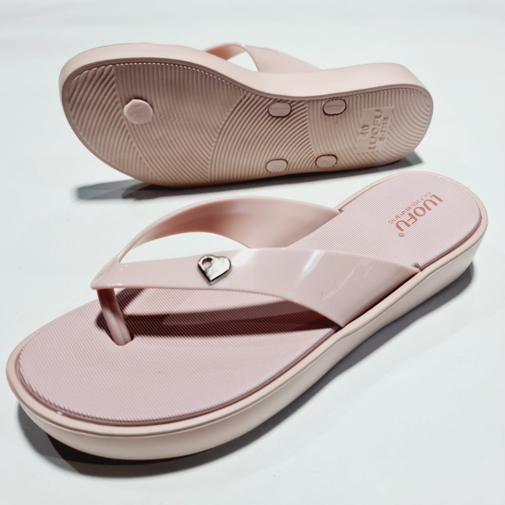 jelly sandal wanita jepit luofu karet import japit cewek E7158BW