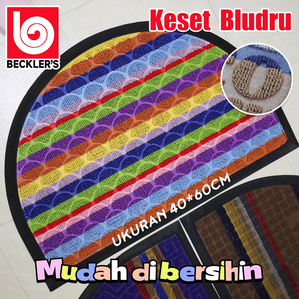 Keset Kaki Beludru Setengah Lingkaran Terbaru Bahan Karet Bulu Anti Slip 40X60cm