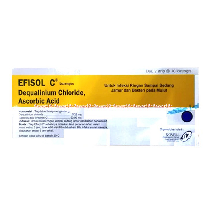 Efisol 20 Kapsul tablet hisap untuk mengobati sariawan Sakit Tenggorokan infeksi Jamur mulut