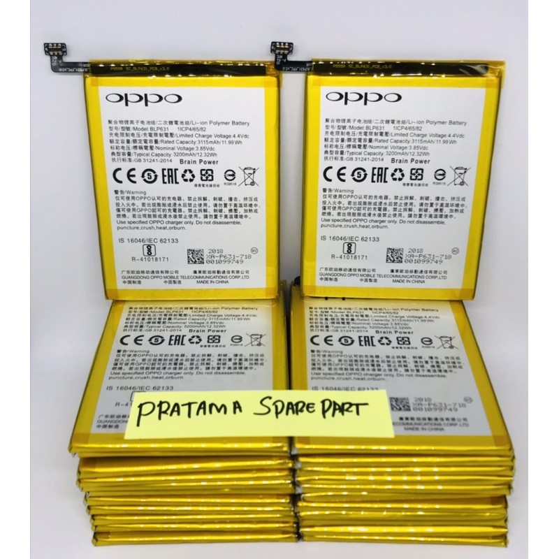 Baterai Batre Oppo F3 / F5 Baterai Oppo BLP631 Original 100% New