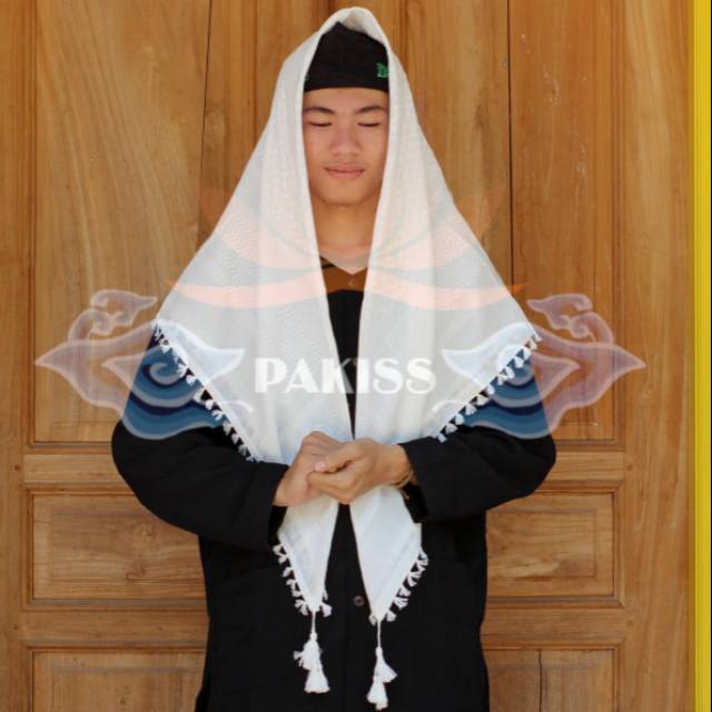 Sorban Putih Polos Segi 4 Kashmiri Rumbay - Sorban Putih Polos Segi 4 Kashmiri