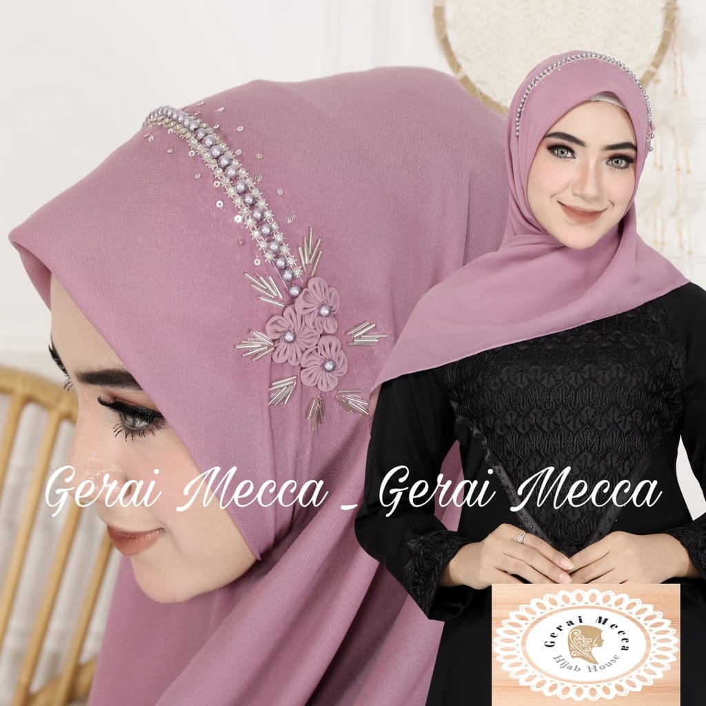Kerudung Segi Empat Pesta Payet // Segi Empat Payet Mutiara