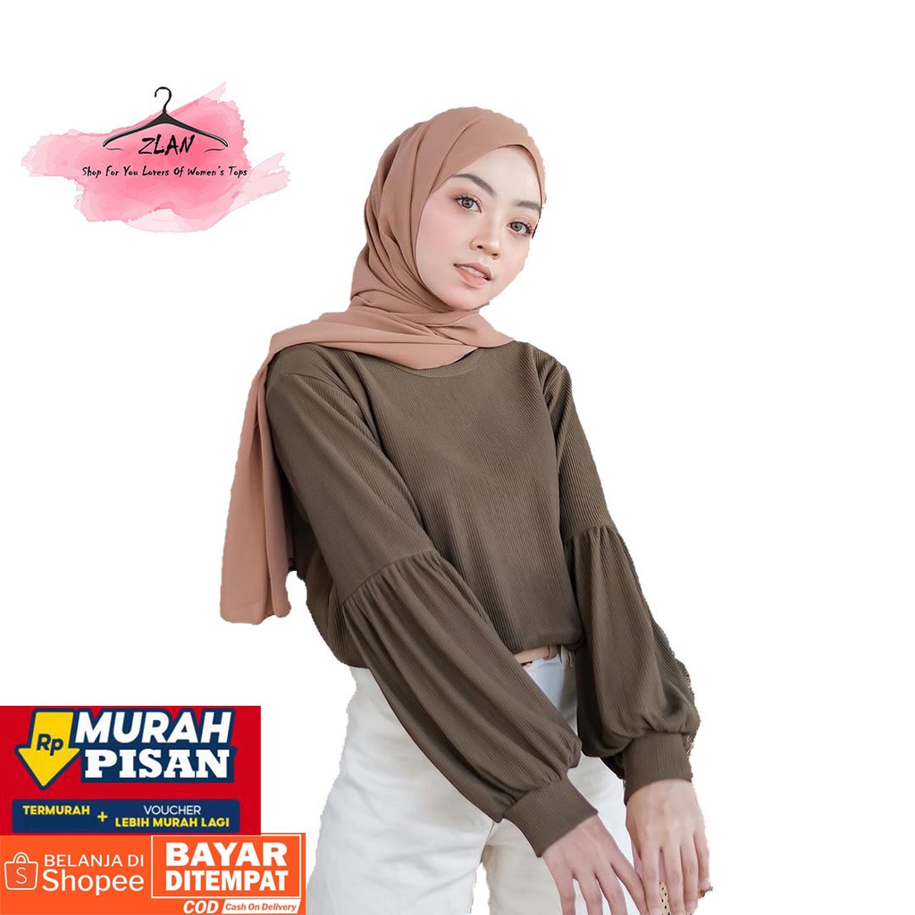 Baju Tangan Balon Rosabbel Blouse Syakila / Viral Tiktok