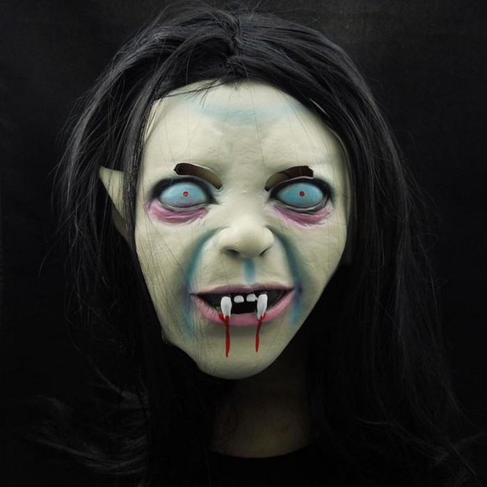 Topeng Nenek Sihir Mak Lampir Taring Latex Wig Seram Halloween