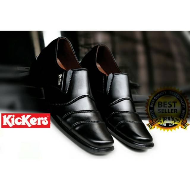 Sepatu Pantofel Hitam Pria kickers Paul Slop Formal Kasual Kerja Kantor Tanpa Tali Murah