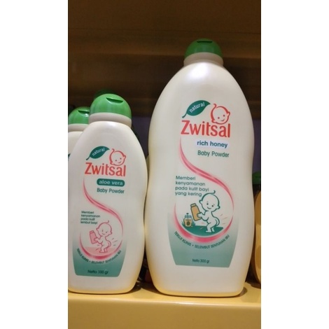 zwitsal baby powder aloe vera 100g/rich honey 300g