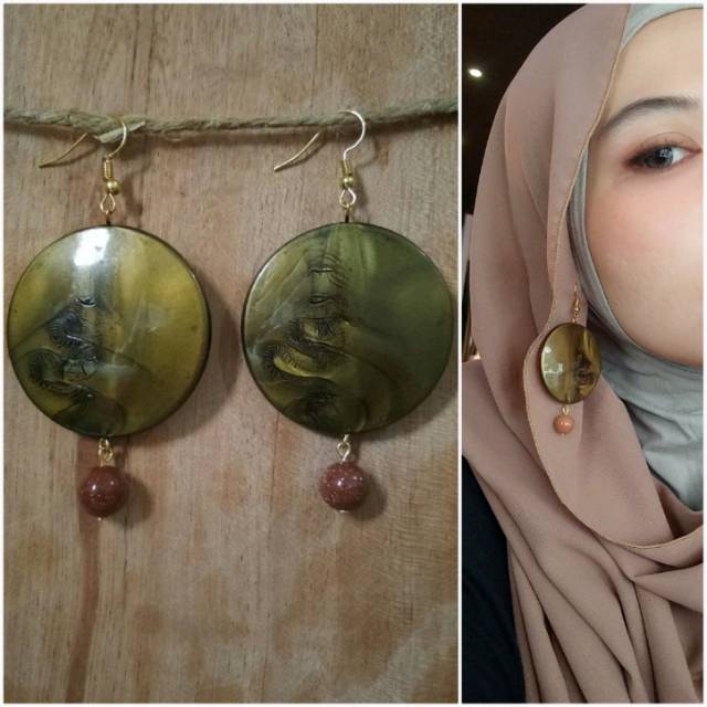 Anting etnik anting hijab - gold bulat