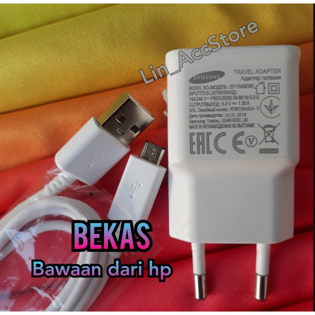 Charger samsung 1.55A A7 2018 J7 J8 A6 A10S Original bawaan hp