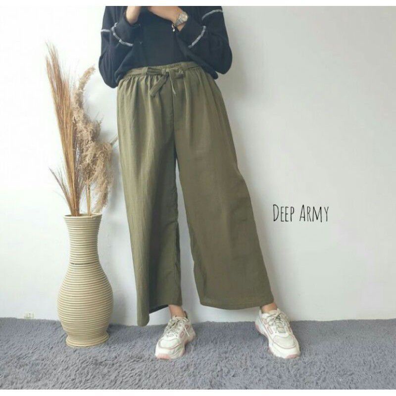 esees - KULOT LINEN RIBBON PANTS PINGGANG KARET