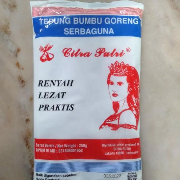 

Tepung Citra Putri 250Gr Halal / Tepung Bumbu Goreng Ayam Serbaguna