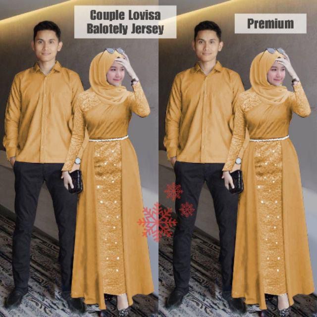 Couple Lovisa Baju Muslim Brukat Pasangan Pria Wanita