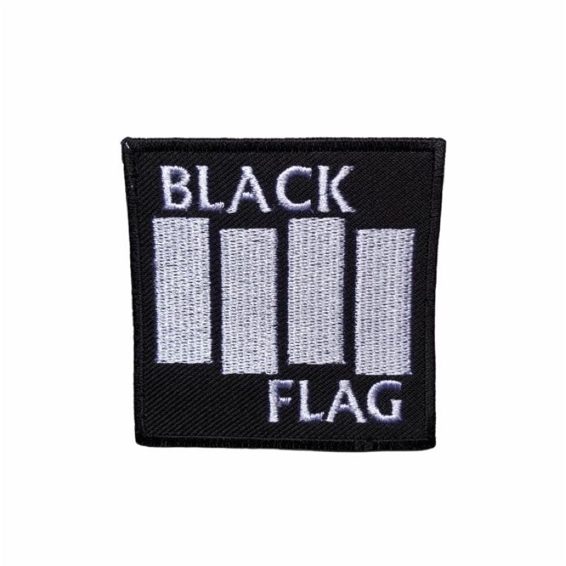 PATCH BORDIR JAHIT BAND BLACK FLAG AKSESORIS FASHION EMBLEM MUSIK BAND ROCK LAWAS METAL