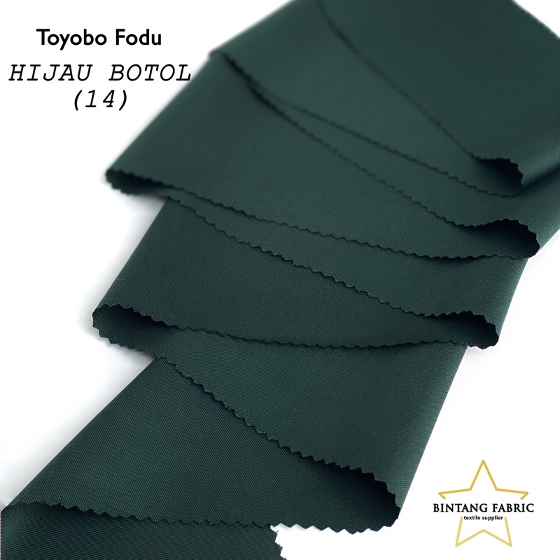 Bahan Kain Katun TOYOBO FODU 1 meter-Hijau Botol
