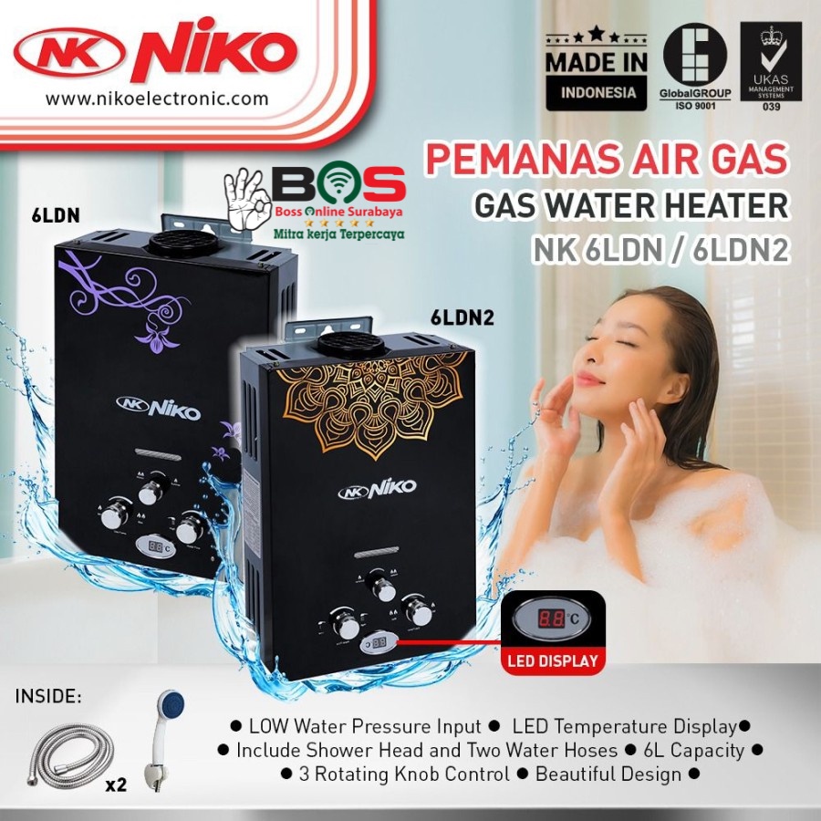 Water Heater Niko NK 6 LDN Pemanas Air NK 6LDN Pemanas Air Gas