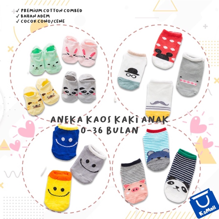 PROMO Kaos Kaki Bayi Berbahan Katun Premium 0 - 36 Bulan / Cotton Premium Baby Socks