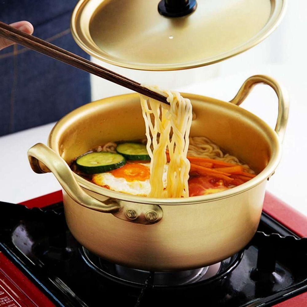 Rebuy Ramen Pot Breakfast Cooking With Lid Aluminium Alat Dapur Golden Soup Pot