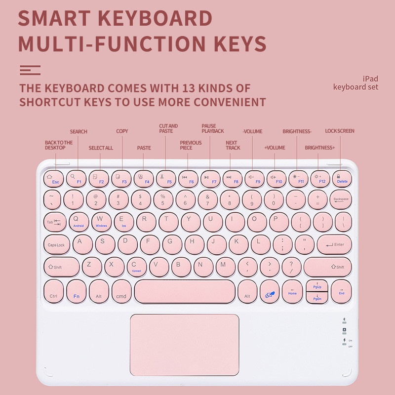 goojodoq Touchpad keyboard For iPad Pro11 mini6 air4 for Xiaomi Samsung Huawei Tablet Android IOS Windows Wireless Keyboard Mouse Suit