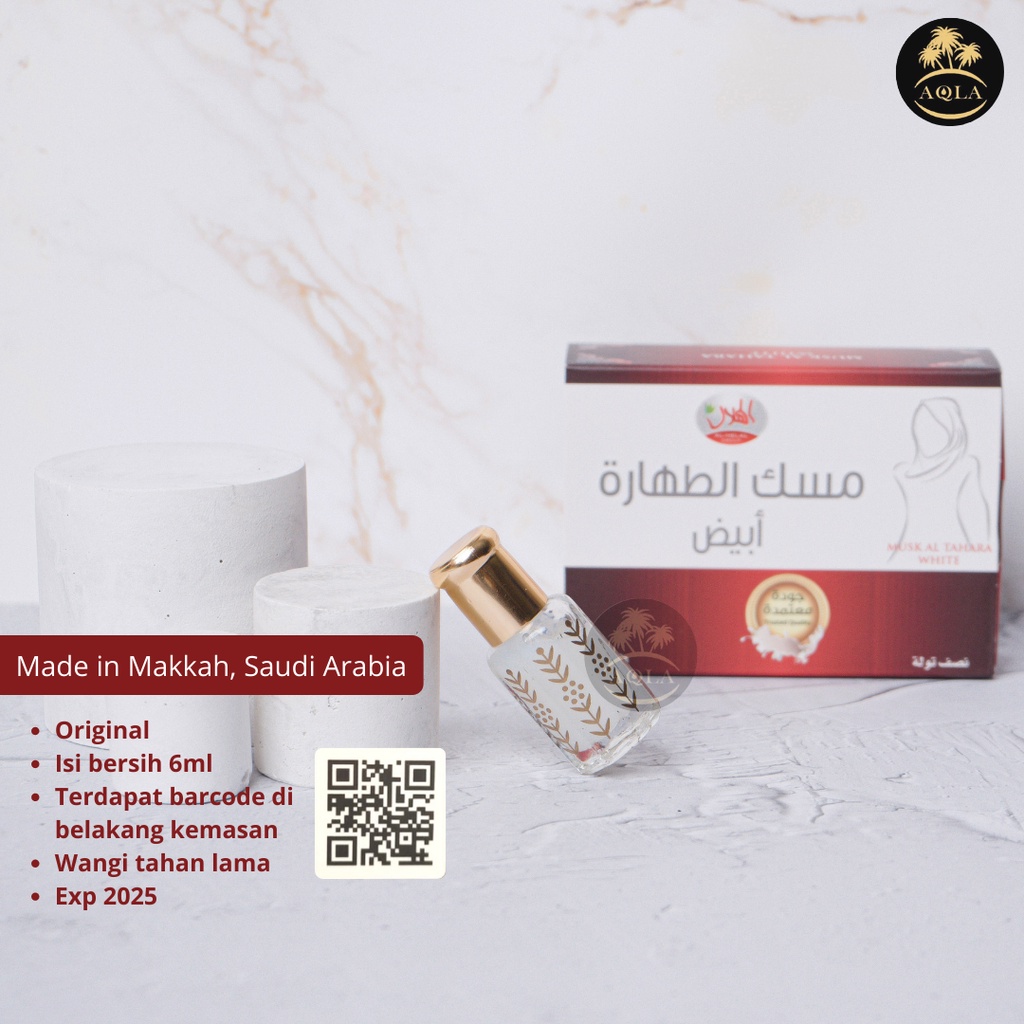 MUSK THAHARA WHITE ALHILAL ASLI SAUDI / MISK TAHARA ORIGINAL ASLI TERMURAH / MINYAK KASTURI / MINYAK WANGI WANITA