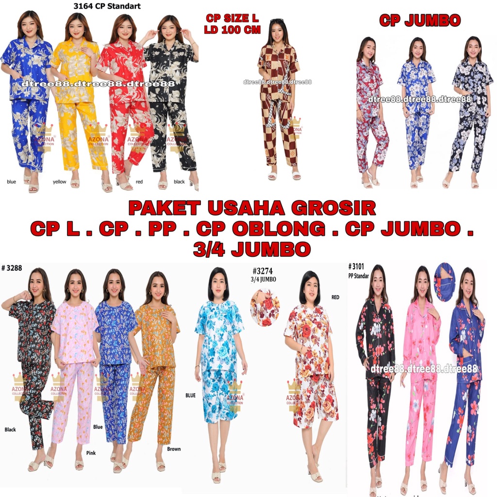 DTREE . Paket Usaha Grosir 6 psc piyama dewasa baju tidur set piyama