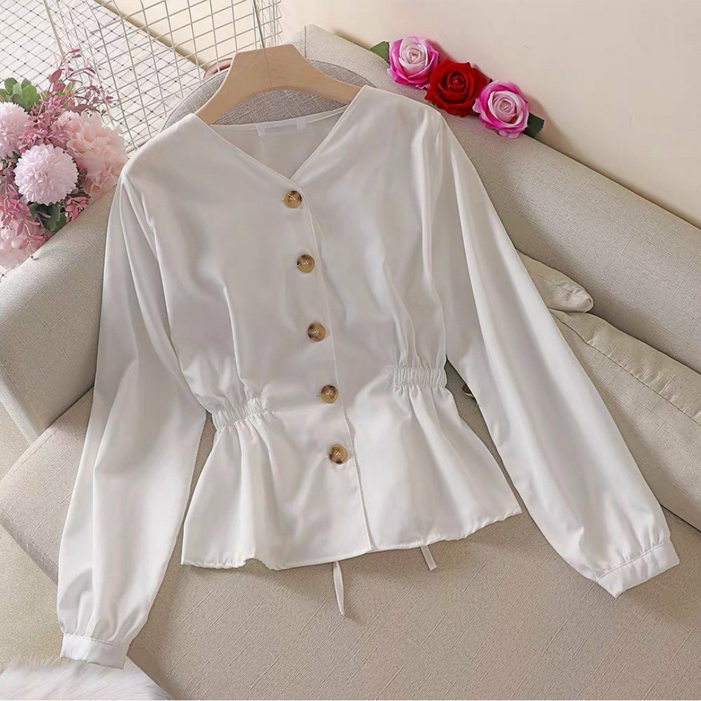 VIOLA TOP // KEMEJA WANITA KERUT SAMPING-2