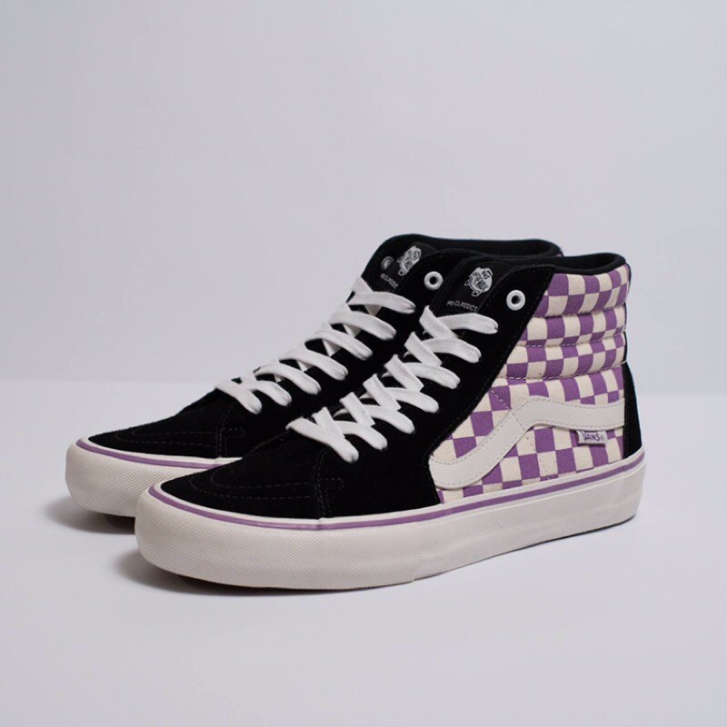 VANS SK 8 HI PRO BLACK & DEWBERRY CHECKERBOARD