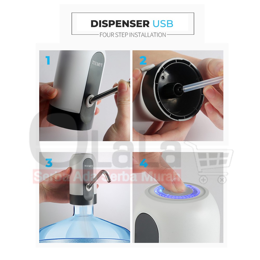 Pompa Galon Elektrik Recharge Dispenser Air Galon Charge DISPENSER USB