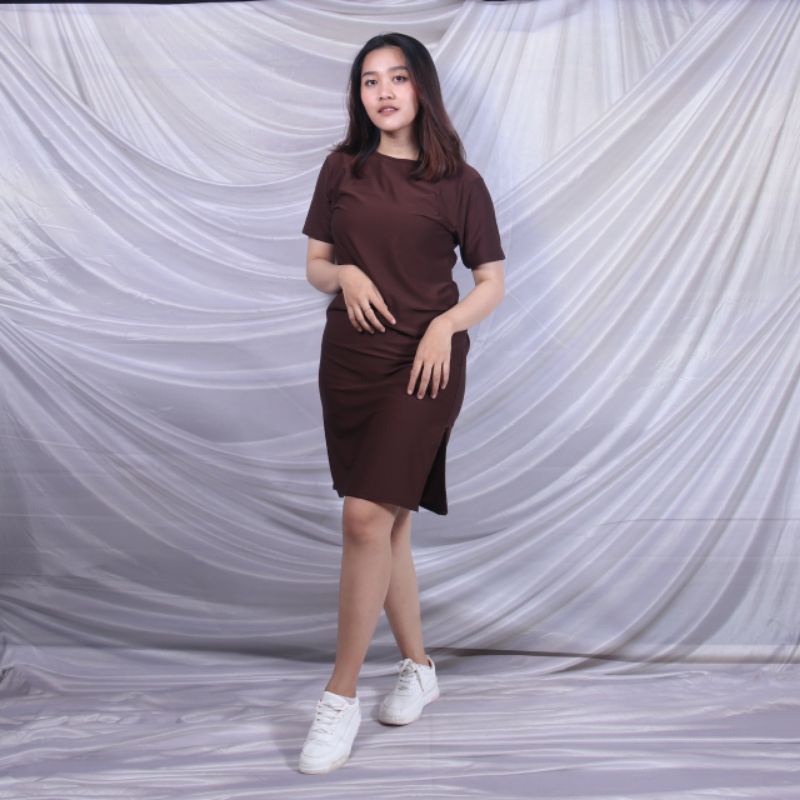 dress mini jersey polos premium lengan pendek size m L XL