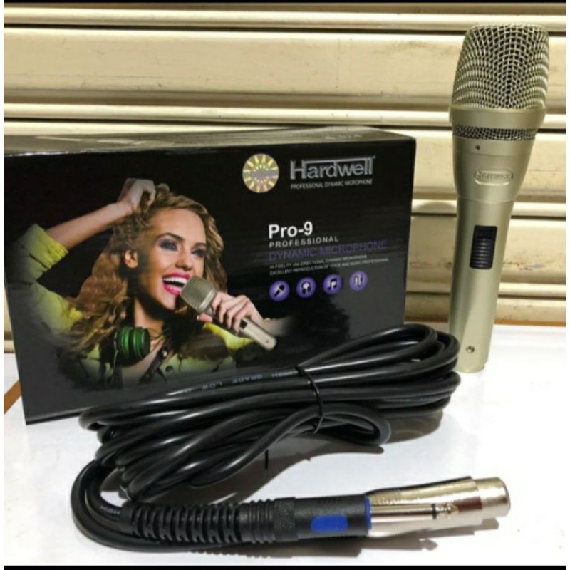 MICROPHONE KABEL HARDWELL  PRO 9 ORIGINAL KUALITAS MIC KABEL TERBAIK