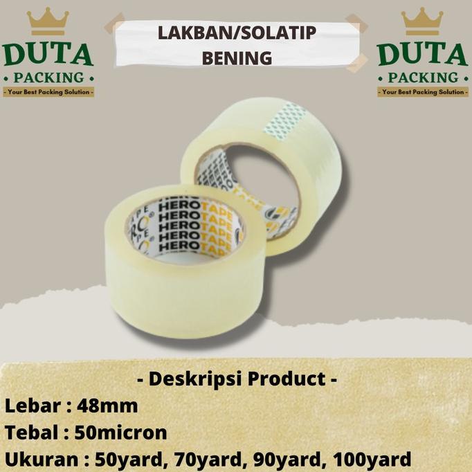 

Lakban Bening / Isolasi / Solatip /Tape 48mm*50micron DUS - Cargo - 50 Yard ---Termurah---