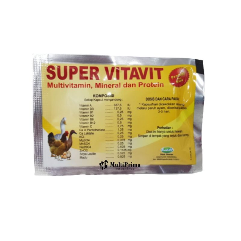 SUPER VITAVIT 10 KAPSUL Muktivitamin Mineral Protein Ayam Bebek Raid All