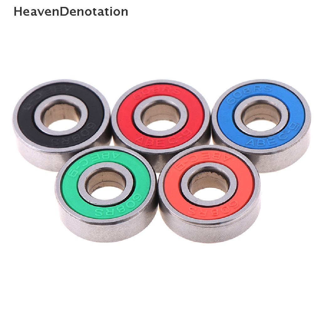 (Heavendenotation) 5pcs Abec-9 608rs Bearing Roda Roller Untuk Skateboard / Skuter