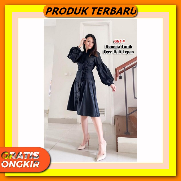 Renata Dress Dres Gaun Korea Wanita Midi Kondangan Baju Lengan Pendek Casual Pesta Katun Wedding Nat