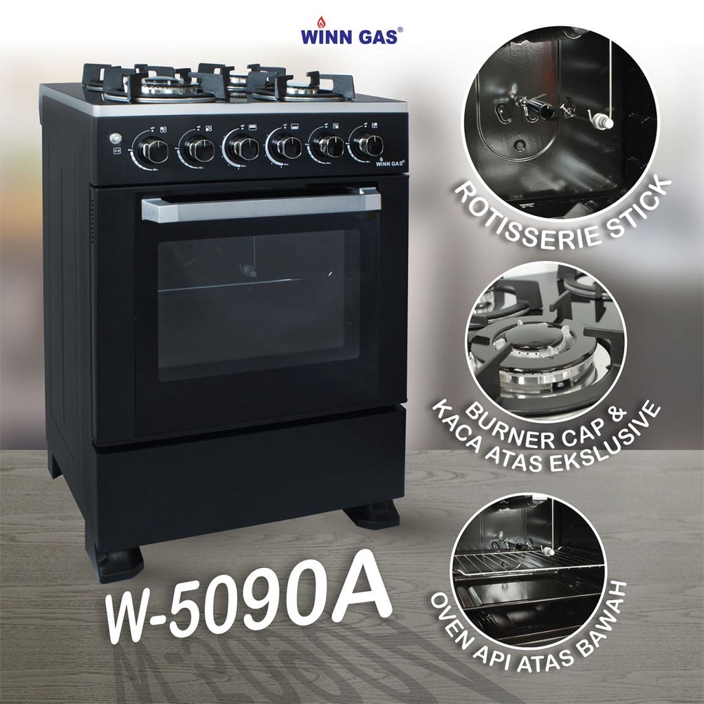 KOMPOR OVEN WINN GAS W-5090 A / KOMPOR FREESTANDING Winn Gas / Kompor Oven Grill W-5090