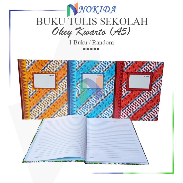 

Nokida Buku Tulis Kwarto Okey [100 Lembar] / Buku Tulis Sekolah A5 Bergaris / Buku Catatan Sekolah / Buku Harian / Buku Debur Sedang A5 Okey