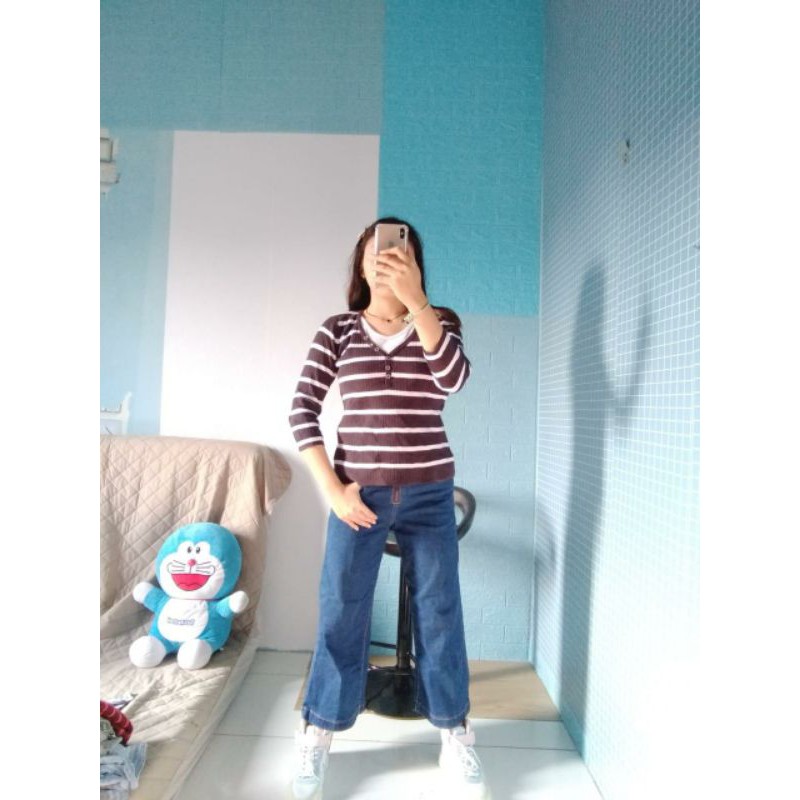 rajut lidi salur hitam putih