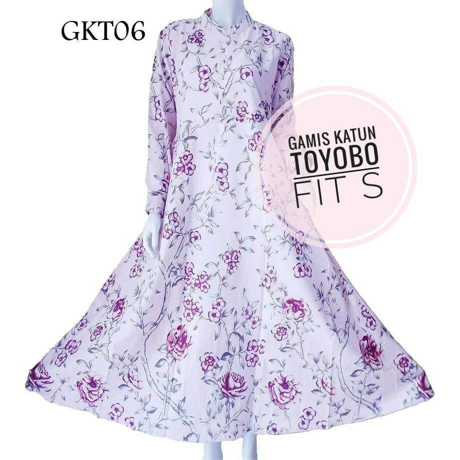 GAMIS KATUN TOYOBO MERAH MUDA