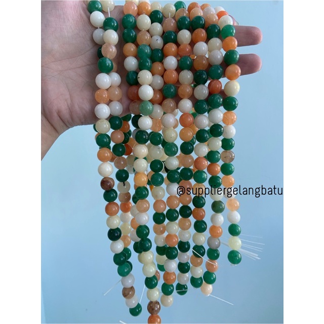 bahan batu 10mm TRIDATU AGATE doff KHAS BALI aksesoris gelang kalung