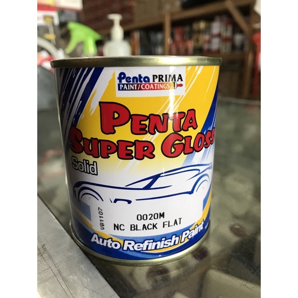 cat Penta super gloss black flat hitam doff