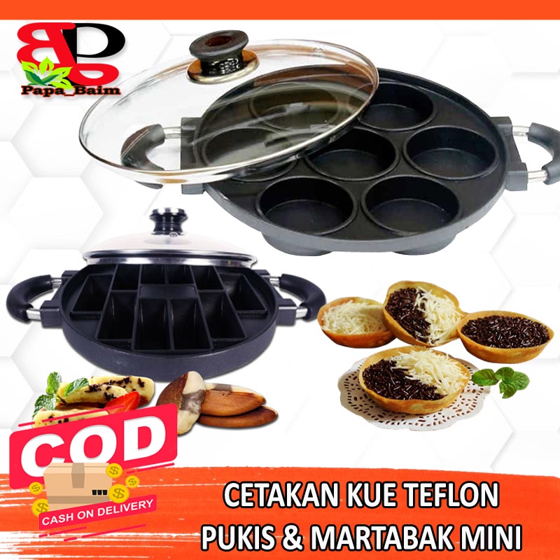 Cetakan Kue Martabak Mini 7 Lubang Datar / Snack Maker Martabak Mini / Cetakan Kue Pukis