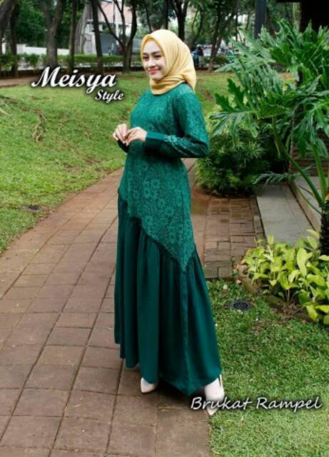 (PROMO)SET SYAR'I BRUKAT JUMBO PRITA MEW MAROON 6 WARNA LAINYA SETELAH HAJI UMROH GAMIS SYARI BRUKAT