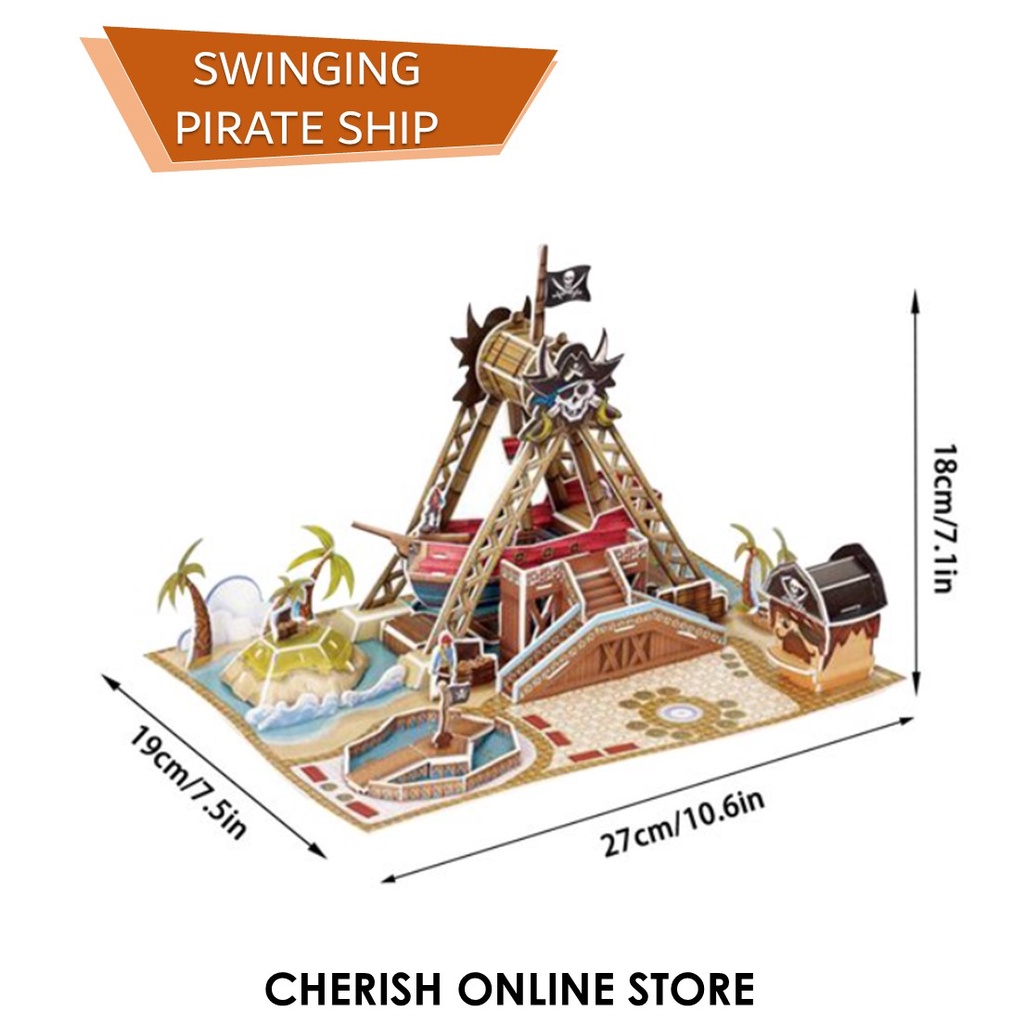 3D Puzzle KORA KORA / Pirate Ship Swing | Mainan Puzzle 3 Dimensi