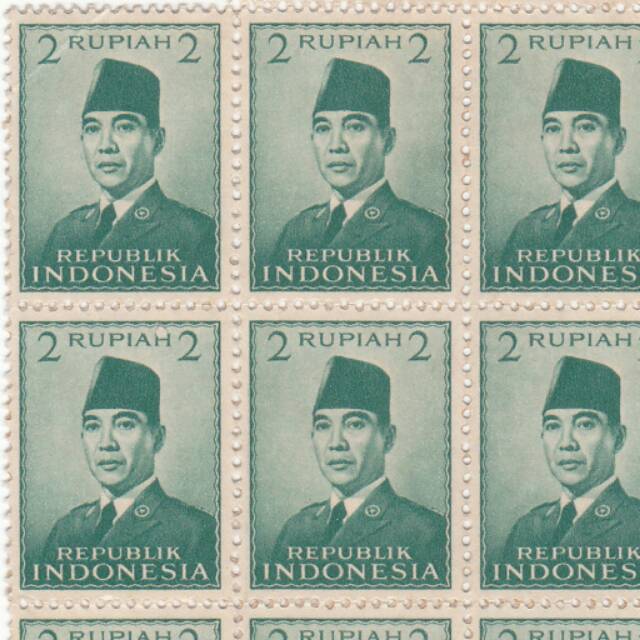 Materai Tempel Dua Rupiah Soekarno Materai Kuno 2 Rupiah