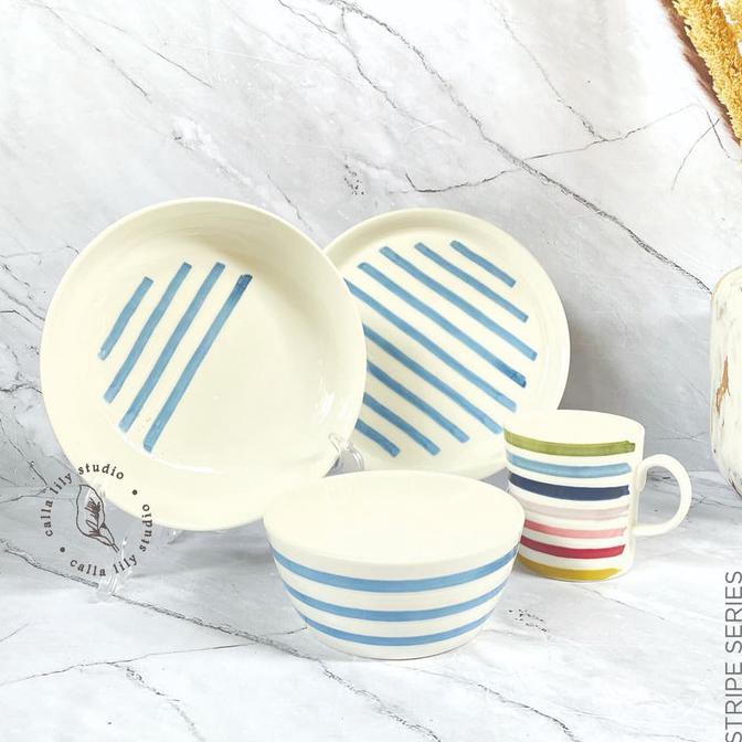 piring keramik cantik set / piring makan keramik / mangkok keramik