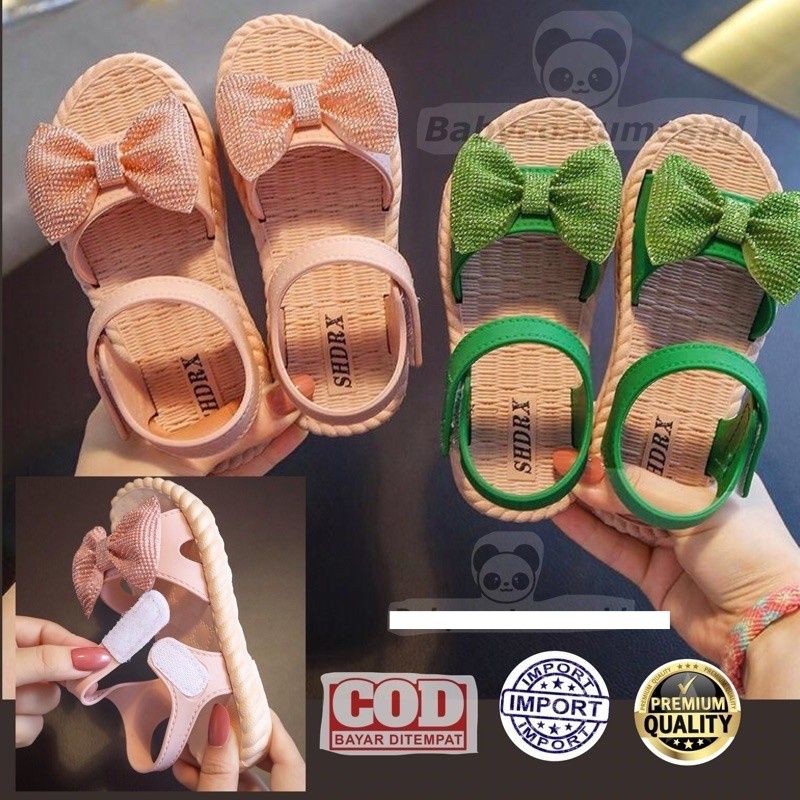 Medan Termurah KD016 Size 24-38 Sendal anak perempuan import Sandal pita tali