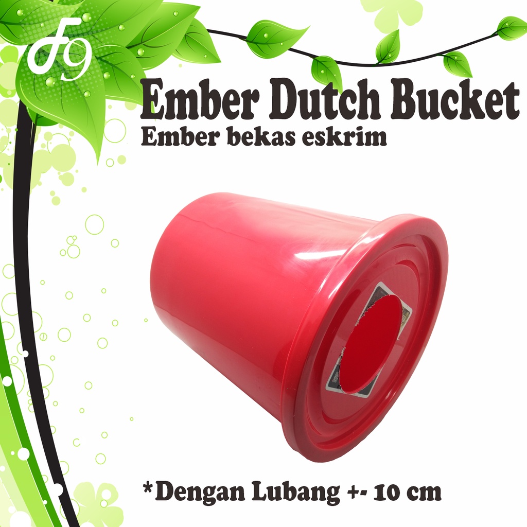 Ember Hidroponik Dutch Bucket lubang netpot 10 cm untuk Cabai Tomat Melon dll