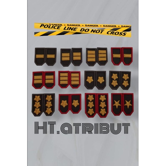 pangkat PDL polisi bordir komputer timbul